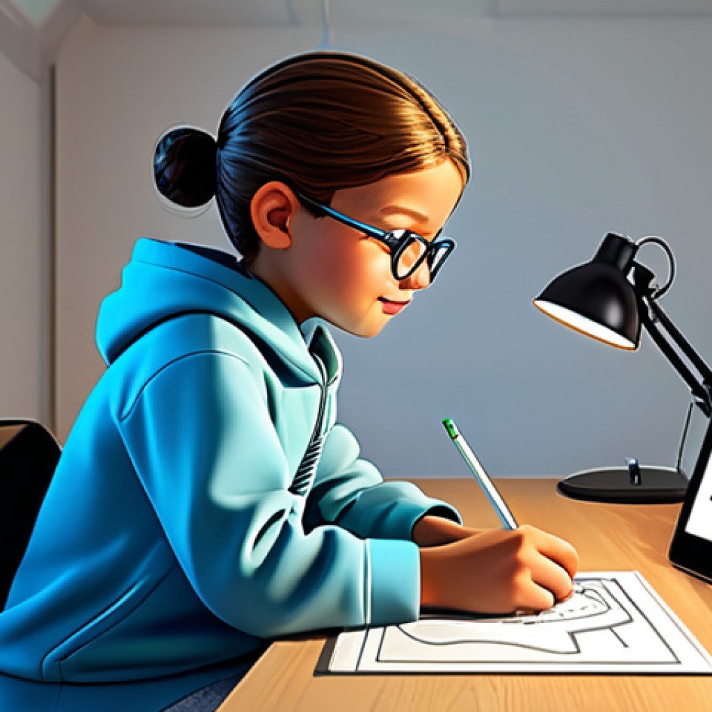 디지털아트 카툰 스타일 드로잉 - Digital Cartoon Learning Environment**

"A beginner artist learning digital cartooning on a tablet, ...