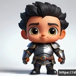 Home 21 디지털아트 카툰 렌더링 기법 - A vibrant 3D cartoon-rendered fantasy RPG character standing heroically on a simple, flat-colored ba...