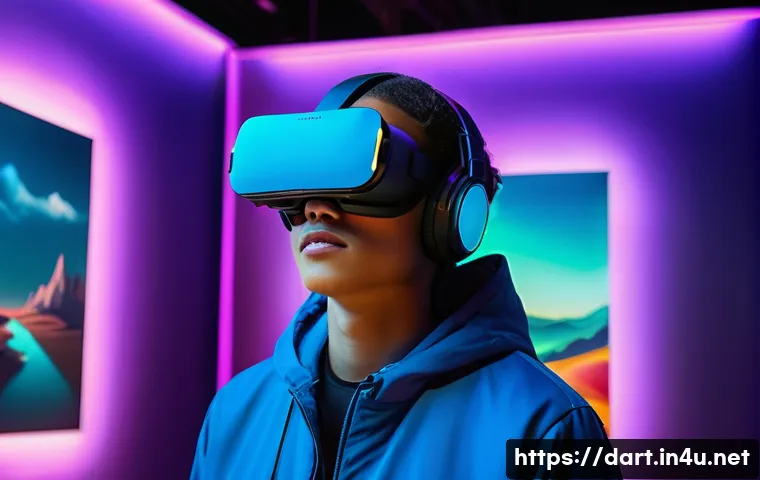 디지털아트 전시회 개최 방법 - A futuristic digital art exhibition space featuring immersive interactive installations with vibrant...
